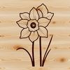 Daffodil Flower Emblem Design A single daffodil flower with trumpet-shaped petals, symbolizing new beginnings and spring.