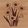 Spring Florals and Growth Symbolism Illustrated daffodil plant symbolizing new beginnings and spring growth.