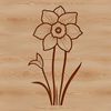 Simple Flower SVG Design A stylized illustration of a single white daffodil flower with trumpet-shaped petals against a transparent background.