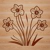Daffodil Illustration Artwork A colorful illustration of a single daffodil flower with six petals, symbolizing new beginnings.