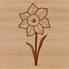 Daffodil Floral Design Vector A colorful illustration of a daffodil plant with bright yellow trumpet-shaped flowers and green foliage.