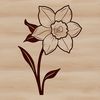 Vibrant Blooming Flower A simple, geometric vector graphic of a blooming daffodil in natural colors.