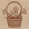 Spring Floral Design Illustration A realistic illustration of a daffodil flower in a woven basket, suitable for nature-inspired designs.