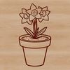 Springtime Flower Illustration SVG A detailed illustration of a daffodil in a flower pot, suitable for vector design projects.