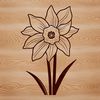 Bright Yellow Spring Flower Icon An illustration of a bright yellow daffodil flower with white trumpet-shaped center.