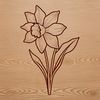 Natural Flower Illustration Illustrative daffodil flower in a natural setting, suitable for graphic design and crafting projects.