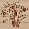 Realistic Nature Clip Art A realistic illustration of a daffodil plant with trumpet-shaped flowers in full bloom.