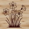 A yellow and white daffodil flower illustration, suitable for clip art and vector design.