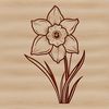 Beautiful White Background Flower Design A vector illustration of a single daffodil flower against a white background, suitable for personal or commercial projects.