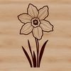 Greenery and Blooms Digital Graphic An isolated graphic design of a yellow daffodil with green leaves, suitable for various digital applications.