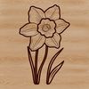 Simple Spring Flower Vector Art A high-quality vector illustration of a single daffodil flower with bright yellow petals and a green stem.