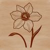 Beautiful Spring Blooms Vector A vector illustration of a daffodil plant with trumpet-shaped flowers, ideal for digital design projects.