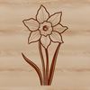 White Background Daffodil Flower Icon A realistic illustration of a single daffodil flower with trumpet-shaped petals, set against a white background.