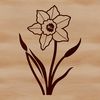 Spring Floral Icon Design A single stem of a daffodil flower with trumpet-shaped blooms, suitable for vector design.
