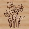 Blooming Beauty SVG Image A simple illustration of a daffodil plant with trumpet-shaped flowers, ideal for use in various design projects.