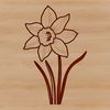 Free Vector Illustration of a Daffodil A simple illustration of a daffodil flower against a white background, suitable for digital design.
