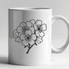 Japanese Sakura Flower Design A delicate cherry blossom in full bloom, its pink petals unfolding from the center.