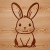 Cute Rabbit Illustration in SVG Format Illustrated rabbit sitting on its hind legs with a cute expression.