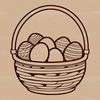 Colorful Easter Basket Elements An illustrated Easter egg decorated with bold patterns.