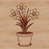 Simple Floral Beauty A single stem daffodil plant in a white flower pot on a natural background.