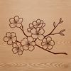 A stylized illustration of a cherry blossom in bloom, perfect for crafting and design projects.