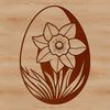 Springtime Floral Easter Egg SVG A colorful hand-drawn Easter egg with a daffodil stem incorporated into the design.