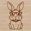 Cute Bunny Graphic Design Asset Close-up illustration of a sitting rabbit, suitable for graphic design projects.