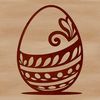 An illustration of a traditional Easter egg with intricate designs and patterns.