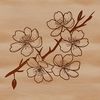 Blooming Sakura Flower SVG An isolated vector design featuring a blooming sakura flower with delicate petals and green leaves.