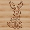 Cute Cartoon Rabbit Ready to Hop A cartoon rabbit sitting on its hind legs, ready to hop.