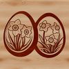 Vibrant Pastel Easter Design A traditional Easter egg design featuring pastel colors and a daffodil motif.