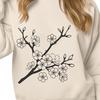 Stylized Cherry Blossom Artwork SVG A stylized illustration of a cherry blossom with delicate petals and a prominent stem.