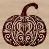 Decorative SVG Squash Template A stylized illustration of a squash with intricate details, suitable for use in various design applications.