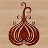 A detailed illustration of a squash vegetable with smooth lines and rounded shapes.