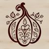 Ornate Gourd Vector Art A detailed illustration of a squash with intricate design elements.