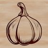 Refined Yellow Gourd Illustration A simple illustration of a yellow squash with ridges and stem.
