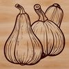 Beautiful Yellow Gourd Design A stylized illustration of a ripe yellow squash with rough skin texture.