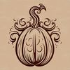 Vibrant Squash Illustration A detailed illustration of a squash with intricate texture and pattern details.