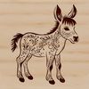 Beautiful Standing Animal Art A standing donkey illustrated in ornate style.
