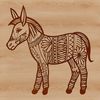 A standing donkey with ornate details in vector format.