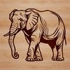 A digital illustration of a standing elephant.