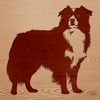 Beautiful Vector Dog Illustration Vector graphic of a standing Australian Shepherd