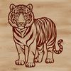 Wild Tiger Portrait Vector Art A large standing tiger in a natural environment.