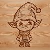 Festive Christmas Elf Character SVG A standing Christmas elf character designed as vector art.
