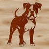 A standing dog breed, the Boxer, depicted in a simple vector format.