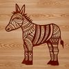 A simple vector design of a donkey in a variety of formats including SVG, PNG, PDF, and DXF.