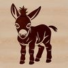 Cute Donkey Vector Art A standing donkey figure, created as vector art.