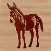 Silhouette Donkey Vector Illustration A standing donkey in silhouette form, suitable for vector graphics design.
