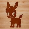 Free Standing Animal Vector Graphic A donkey standing upright with its head held high.