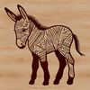 An ornate illustration of a standing donkey, suitable for vector graphics and cutting machine designs.